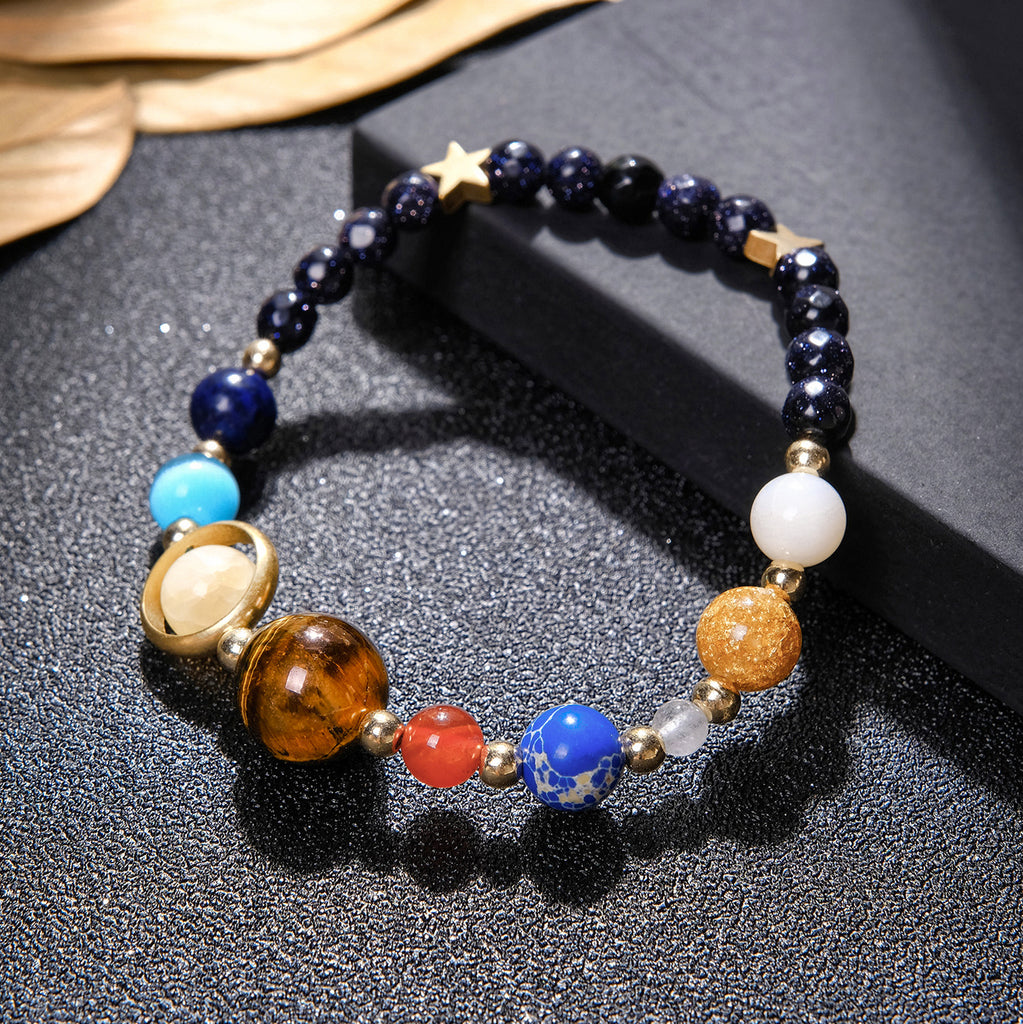 Multicolor CZ Earth Universe Solar System Bracelet With Natural Sea  Sediment Stone Beads 6mm Bangle Buddha Jewelry From Rainbowhaiyan, $28.63 |  DHgate.Com
