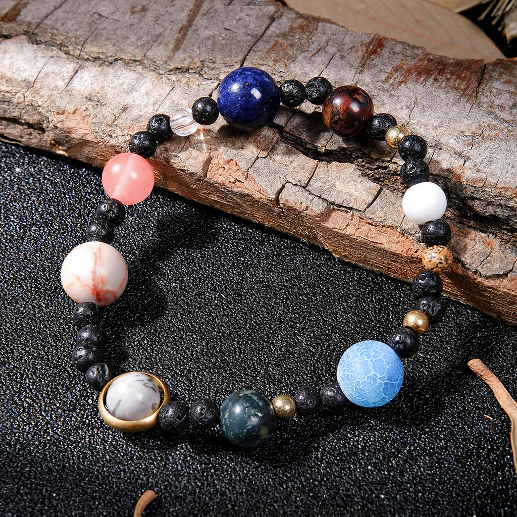 Buy MENGLINA Women Stone Bead Charm Bracelet Universe Galaxy The Eight Planets  Nine Planets in The Solar System Guardian Star Bracelets at Amazon.in